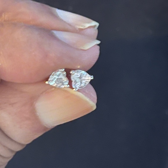 Earrings Studs White Topaz - Picture 2 of 3